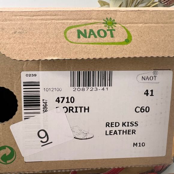 Naot Dorith Strappy Comfort Flat Sandal Leather Kiss Red Women's US 10 EU 41 - Picture 11 of 11